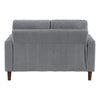 Cey Loveseat | Gray Corduroy Upholstery | Modern Style Brown Legs | 55"