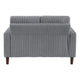 Cey Loveseat | Gray Corduroy Upholstery | Modern Style Brown Legs | 55"