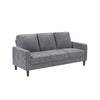 Cey Sofa | Gray Corduroy Upholstery | Modern Style Brown Legs | 77"