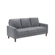 Cey Sofa | Gray Corduroy Upholstery | Modern Style Brown Legs | 77"