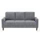 Cey Sofa | Gray Corduroy Upholstery | Modern Style Brown Legs | 77"