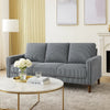 Cey Sofa | Gray Corduroy Upholstery | Modern Style Brown Legs | 77"
