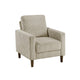 Cey Sofa Armchair | Taupe Corduroy Upholstery | Modern Style Brown Legs