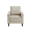 Cey Sofa Armchair | Taupe Corduroy Upholstery | Modern Style Brown Legs