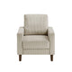 Cey Sofa Armchair | Taupe Corduroy Upholstery | Modern Style Brown Legs