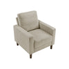 Cey Sofa Armchair | Taupe Corduroy Upholstery | Modern Style Brown Legs
