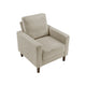 Cey Sofa Armchair | Taupe Corduroy Upholstery | Modern Style Brown Legs