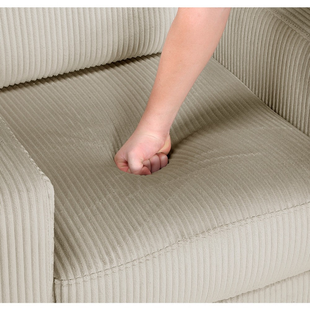 Cey Sofa Armchair | Taupe Corduroy Upholstery | Modern Style Brown Legs