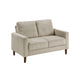Cey Loveseat | Taupe Corduroy Upholstery | Modern Style Brown Legs | 55"
