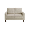 Cey Loveseat | Taupe Corduroy Upholstery | Modern Style Brown Legs | 55"