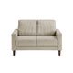 Cey Loveseat | Taupe Corduroy Upholstery | Modern Style Brown Legs | 55"