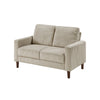 Cey Loveseat | Taupe Corduroy Upholstery | Modern Style Brown Legs | 55"