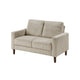 Cey Loveseat | Taupe Corduroy Upholstery | Modern Style Brown Legs | 55"