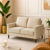 Cey Loveseat | Taupe Corduroy Upholstery | Modern Style Brown Legs | 55"