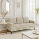 Cey Sofa | Taupe Corduroy Upholstery | Modern Style Brown Legs | 77"