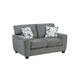 Koi Loveseat with 2 Pillows | Reversible Cushions | Gray Chenille | 65"