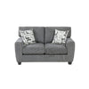 Koi Loveseat with 2 Pillows | Reversible Cushions | Gray Chenille | 65"