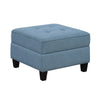 Gey Modular Storage Ottoman | Tufted Cushion | Blue Upholstery 26"
