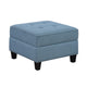 Gey Modular Storage Ottoman | Tufted Cushion | Blue Upholstery 26"