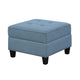 Gey Modular Storage Ottoman | Tufted Cushion | Blue Upholstery 26"