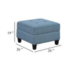 Gey Modular Storage Ottoman | Tufted Cushion | Blue Upholstery 26"
