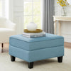Gey Modular Storage Ottoman | Tufted Cushion | Blue Upholstery 26"