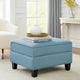 Gey Modular Storage Ottoman | Tufted Cushion | Blue Upholstery 26"