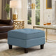 Gey Modular Storage Ottoman | Tufted Cushion | Blue Upholstery 26"