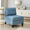 Gey Modular Storage Accent Armless Chair | Tufted Blue Upholstery