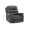 Oby Manual Reclining Chair | Panel Stitched Back | Dark Gray Microfiber