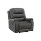Oby Manual Reclining Chair | Panel Stitched Back | Dark Gray Microfiber