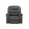 Oby Manual Reclining Chair | Panel Stitched Back | Dark Gray Microfiber
