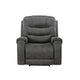 Oby Manual Reclining Chair | Panel Stitched Back | Dark Gray Microfiber