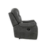 Oby Manual Reclining Chair | Panel Stitched Back | Dark Gray Microfiber