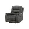 Oby Manual Reclining Chair | Panel Stitched Back | Dark Gray Microfiber