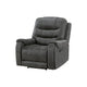 Oby Manual Reclining Chair | Panel Stitched Back | Dark Gray Microfiber