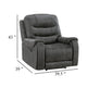 Oby Manual Reclining Chair | Panel Stitched Back | Dark Gray Microfiber