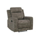 Diti Manual Pull Tab Reclining Chair |Brown Stain Resistant Microfiber