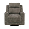 Diti Manual Pull Tab Reclining Chair |Brown Stain Resistant Microfiber