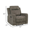 Diti Manual Pull Tab Reclining Chair |Brown Stain Resistant Microfiber
