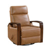 Mery Swivel Glider Manual Reclining Chair | Camel Brown Faux Leather