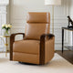 Mery Swivel Glider Manual Reclining Chair | Camel Brown Faux Leather