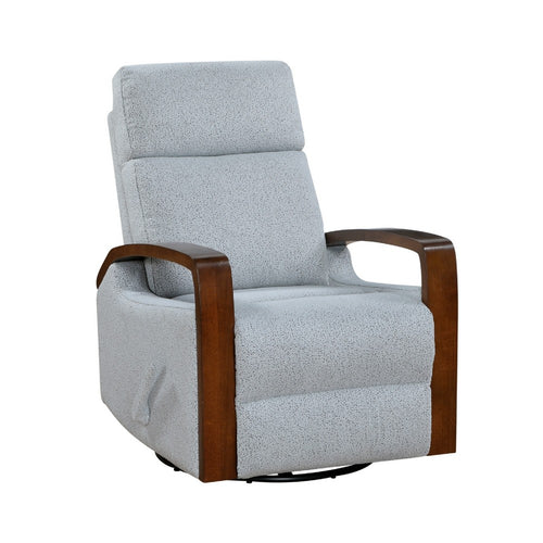Mery Swivel Glider Manual Reclining Chair | Light Gray Boucle Fabric
