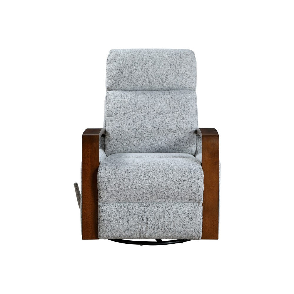 Mery Swivel Glider Manual Reclining Chair | Light Gray Boucle Fabric