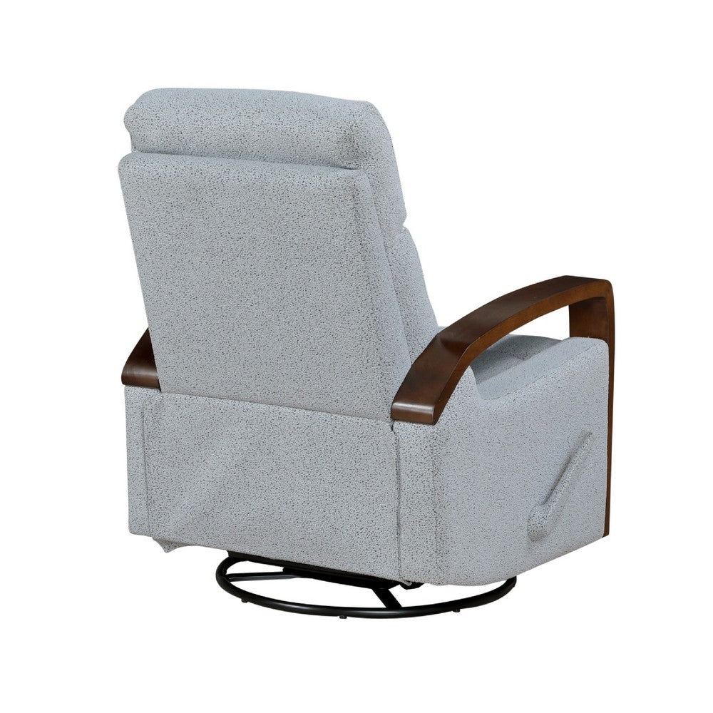Mery Swivel Glider Manual Reclining Chair | Light Gray Boucle Fabric