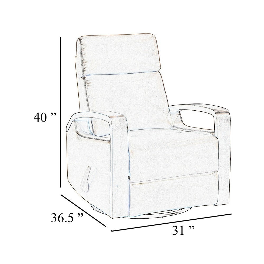 Mery Swivel Glider Manual Reclining Chair | Light Gray Boucle Fabric