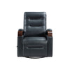 Gex Swivel Glider Manual Reclining Chair | Dark Blue Faux Leather