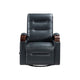 Gex Swivel Glider Manual Reclining Chair | Dark Blue Faux Leather