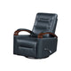 Gex Swivel Glider Manual Reclining Chair | Dark Blue Faux Leather