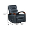 Gex Swivel Glider Manual Reclining Chair | Dark Blue Faux Leather